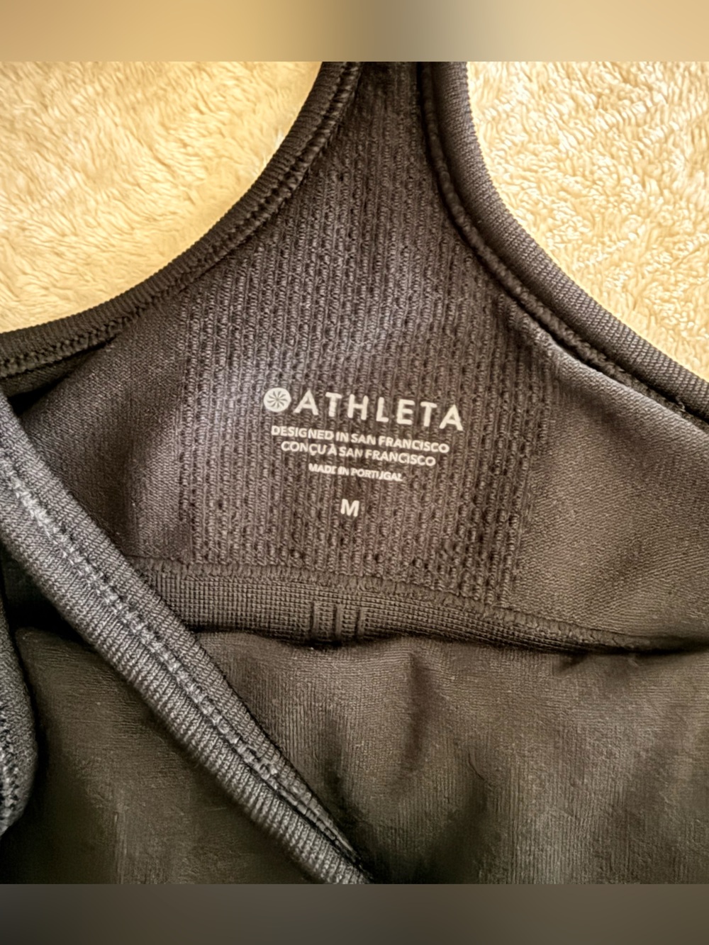 Athleta Ribbed Racerback Tank Top Black Size M - Picture 2 of 3